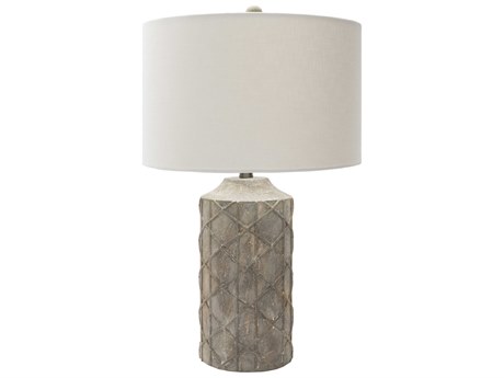 Surya Brenda Gray Ivory Linen Buffet Lamp