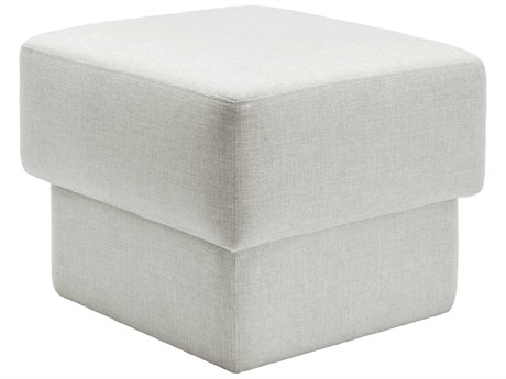 Surya Beldon White Upholstered Ottoman