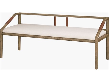 Surya Becki Owens Atra Brown Upholstered Accent Bench