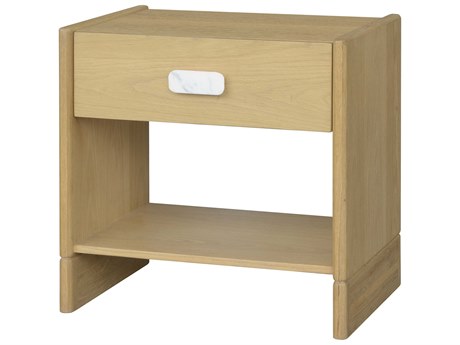Surya Bodo 1-Drawer Oak Wood Nightstand