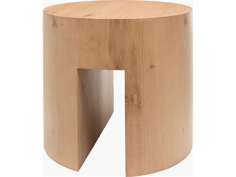 Surya Becki Owens Whitly Round Wood Brown End Table