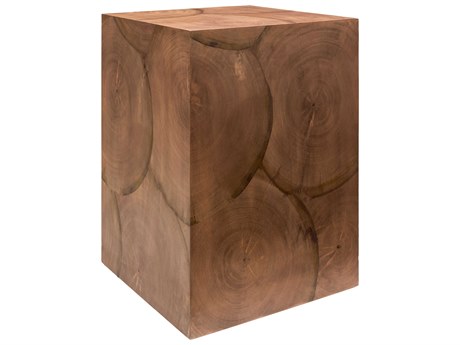 Surya Brax Square Wood Brown End Table