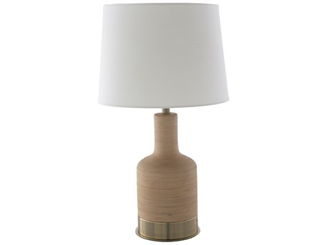 Surya Brae Beige White Ivory Linen Brown Buffet Lamp
