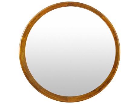 Surya Brisbane Brown Round Wall Mirror