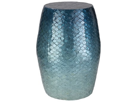 Surya Blue Ocean Round End Table