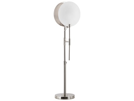 Surya Buxton Metallic Nickel Matte White Acrylic Floor Lamp