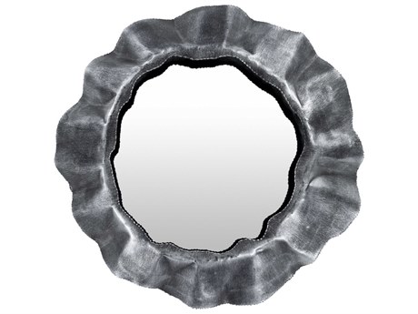 Surya Abyss Black Round Wall Mirror