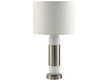 Surya Carina White Linen Buffet Lamp