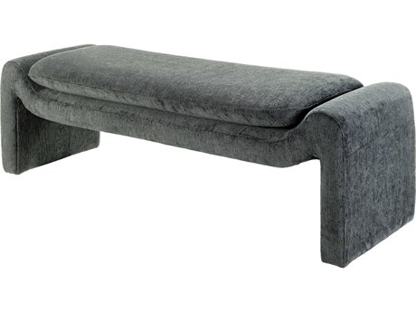 Surya Cascadia Teal Blue Upholstered Accent Bench