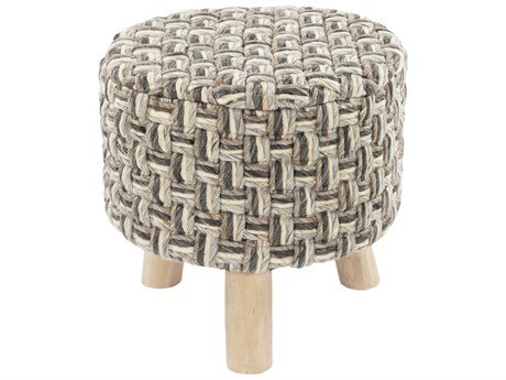 Surya Cordoba Charcoal Gray Upholstered Ottoman