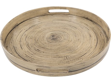 Surya Cane Garden Brown Serving Tray