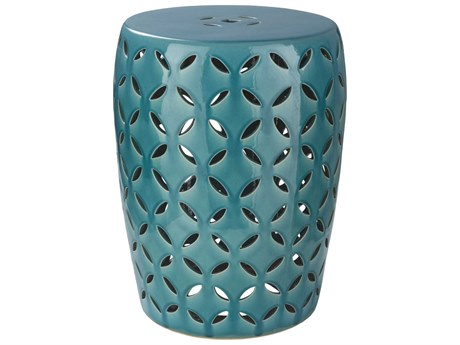 Surya Chantilly Teal Blue Accent Stool