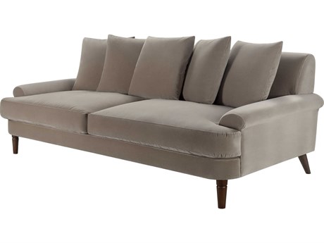 Surya Cila Gray Dark Brown Upholstered Sofa