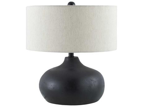 Surya Carrizal Black Beige Cotton Table Lamp