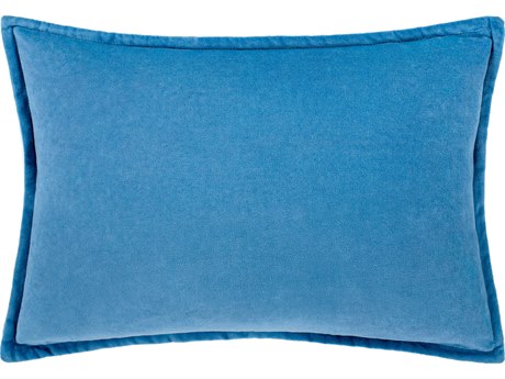 Surya Cotton Velvet Blue Pillow