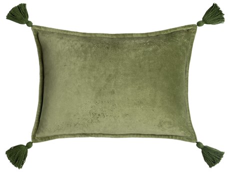 Surya Cotton Velvet Grass Green Pillow