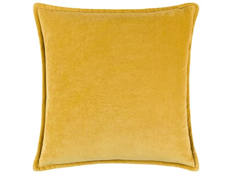 Surya Cotton Velvet Yellow Pillow