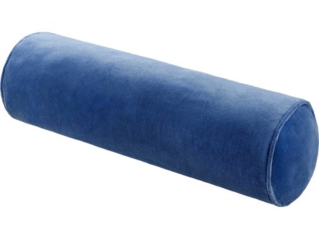 Surya Cotton Velvet Bolster Indigo Pillow