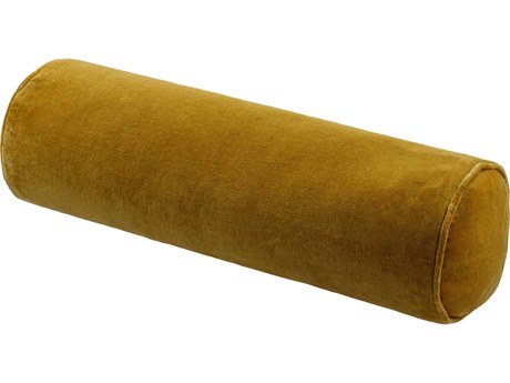 Surya Cotton Velvet Bolster Mustard Pillow