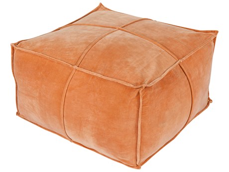 Surya Cotton Velvet Camel Brown Ottoman