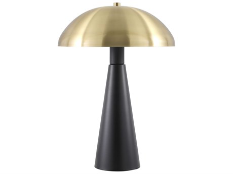 Surya Domea Black White Metal Table Lamp