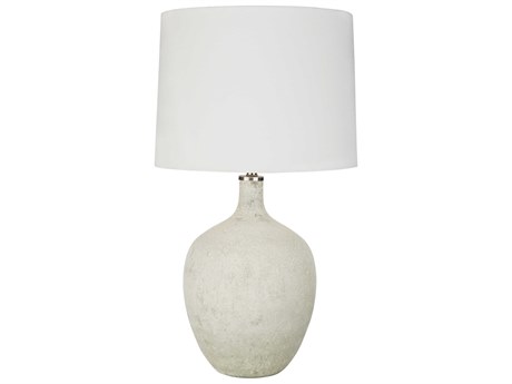 Surya Dupree White Linen Buffet Lamp