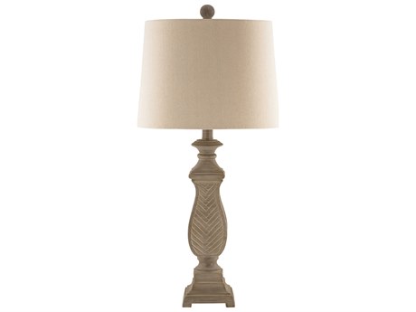 Surya Darwin Gray Beige Linen Traditional Buffet Lamp