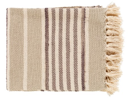 Surya Beau Light Beige / Charcoal / Dusty Sage Throw