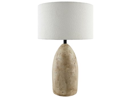Surya Egito Brown White Linen Buffet Lamp
