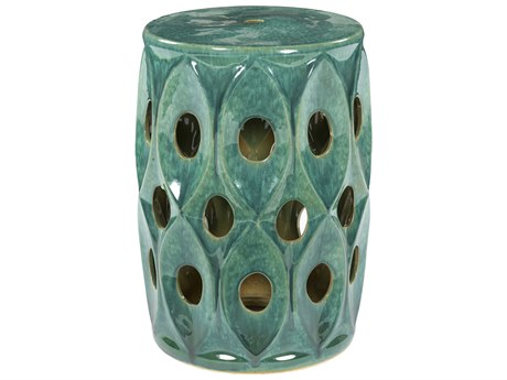 Surya Erika Green Accent Stool