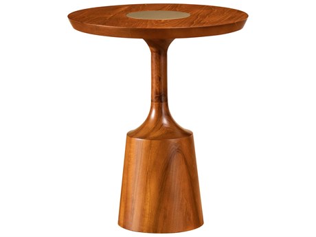 Surya Este Round Wood Brown End Table