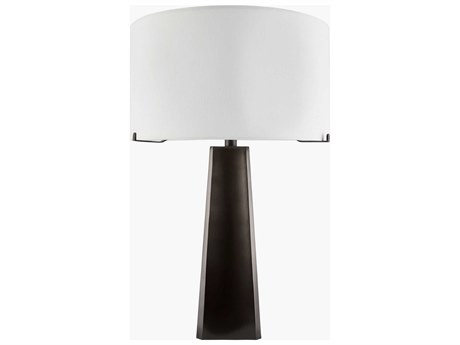 Surya Ervika Brown White Cotton Table Lamp