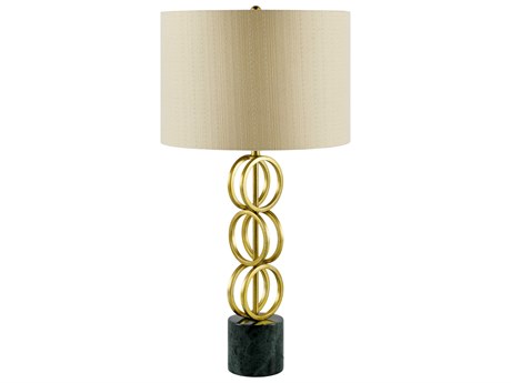 Surya Evans Gold Beige Linen Buffet Lamp