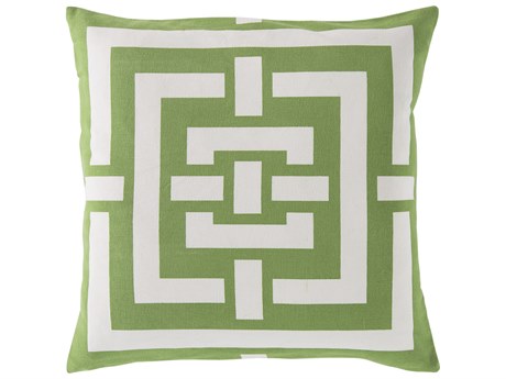 Surya Circles & Squares Grass Green Pillow