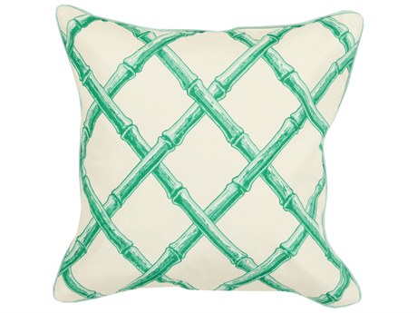 Surya Bamboo Lattice Aqua Pillow