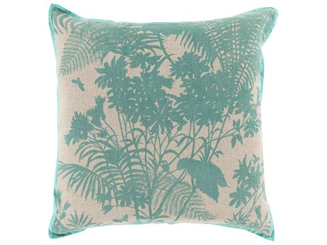 Surya Shadow Floral Aqua Pillow