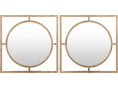 Surya Frances Gold Square Wall Mirror Set of 2