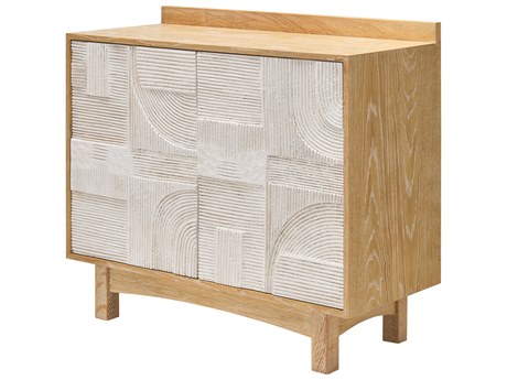 Surya Freeda White Oak Wood Accent Chest