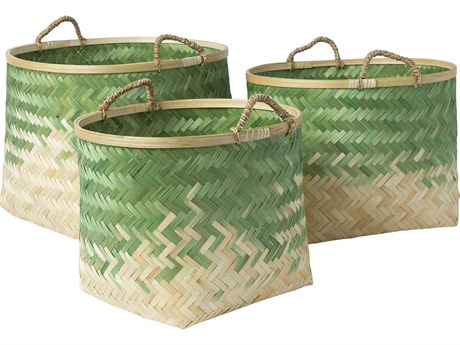 Surya Forrestburg Grass Green Decorative Basket Set of 3