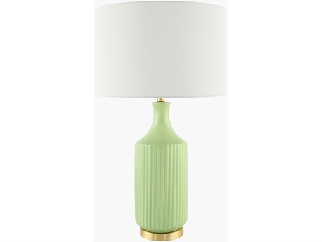 Surya Filaki Light Green White Linen Buffet Lamp