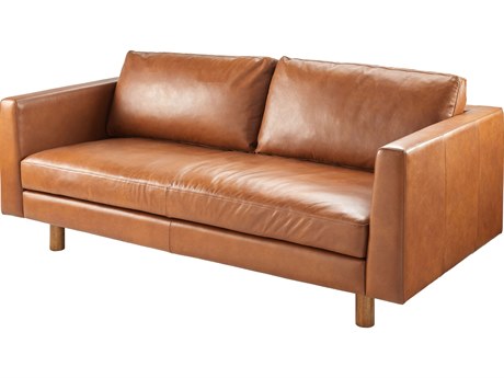 Surya Fitz Brown Dark Leather Sofa