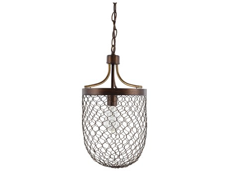 Surya Furrow 1-Light Rust Brown Mini Pendant
