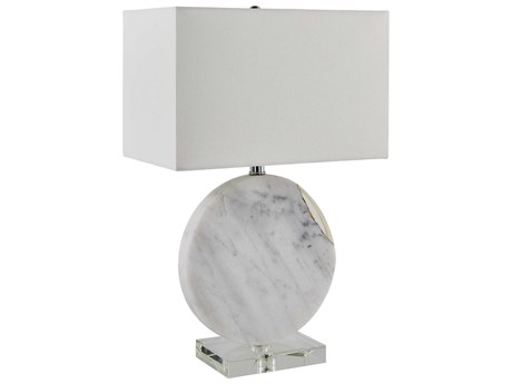 Surya Fivo White Linen Table Lamp