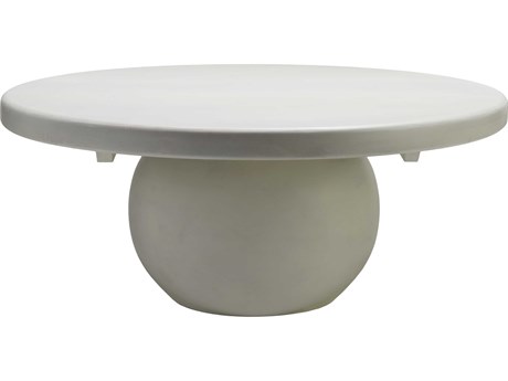 Surya Gant Round Wood White Coffee Table