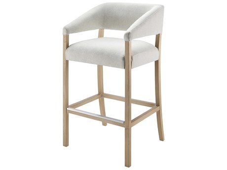 Surya Grace Cream Wheat Upholstered Beech Wood Counter Stool