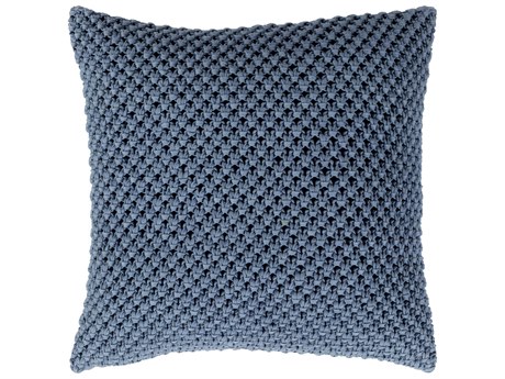 Surya Levi Denim 18x18 Toss Pillow with Polyester Insert