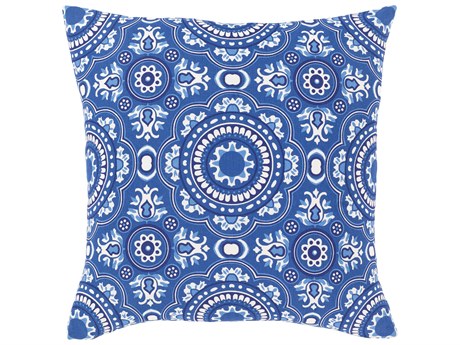 Surya Global Blues White Pillow