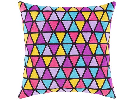 Surya Geometry Black Pillow