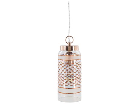 Surya Greger 1-Light Metallic Copper Mini Pendant