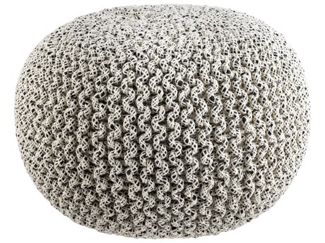 Surya Gravity Ivory Gray Pouf